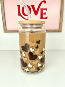 Beige Heart Libbey Glass Cup