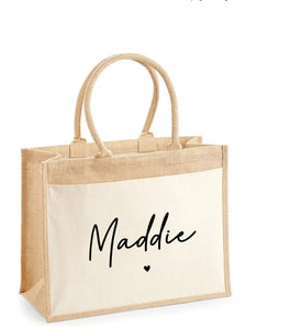 PERSONALISED Jute Bag **name only