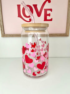 Pink Heart Libbey Glass Cup